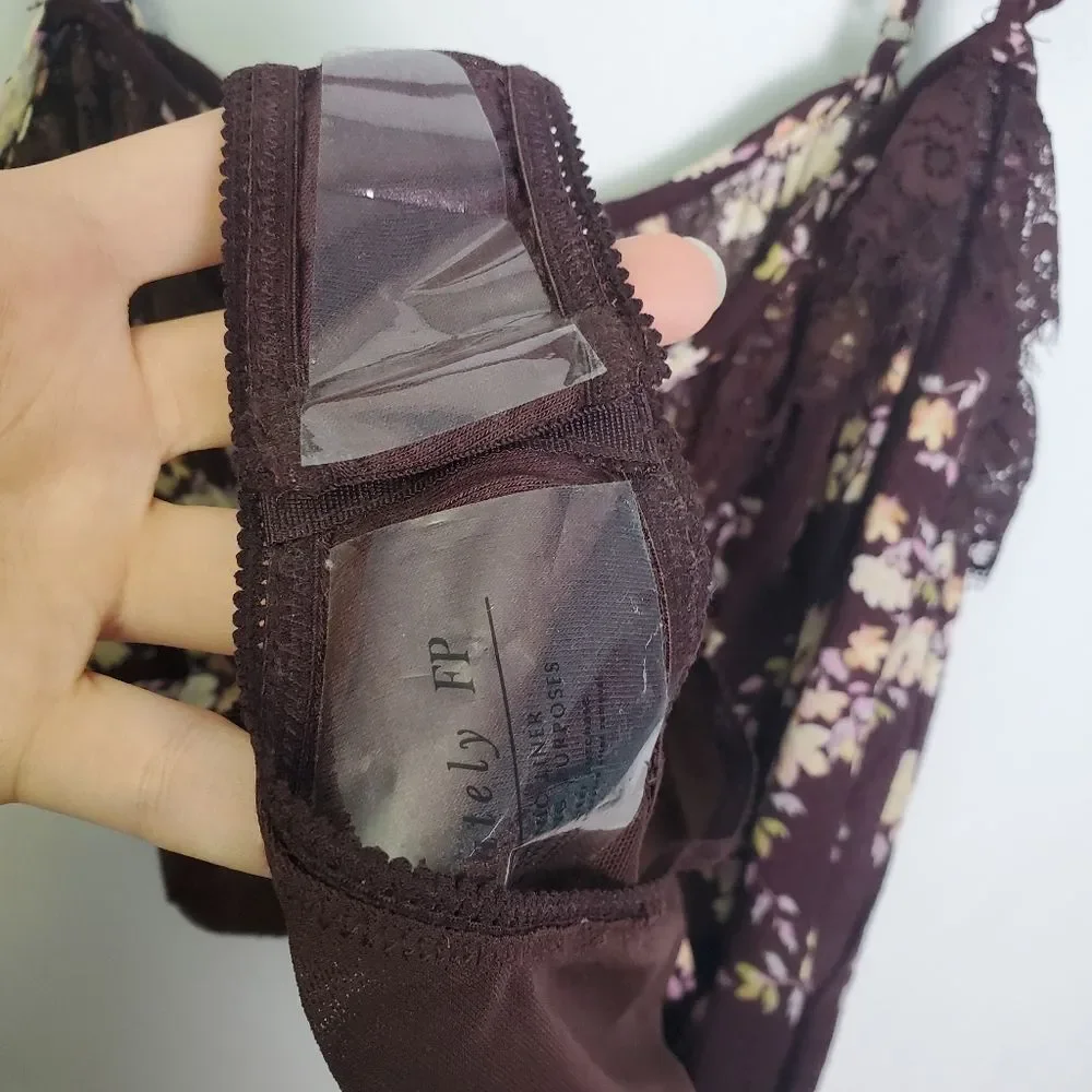 Intimately Free People Floral Lace Bodysuit Size Small